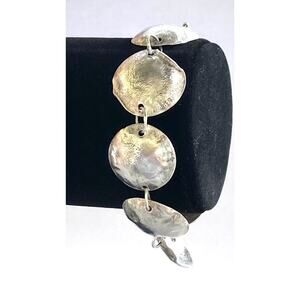 Silver Bracelet Artisan Vintage Brutalist 8” 15.81g